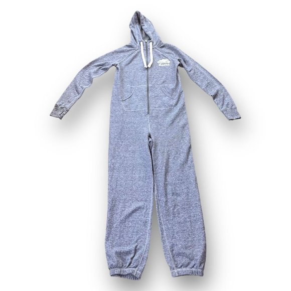 Roots Pants - Roots Canada Grey Cozy Jumpsuit Hooded Thumbholes Size Small Unisex